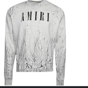 Amiri White Sweater Black Print - Limited Edition Luxury - Size S